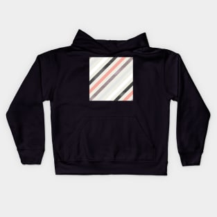 Diagonal Stripes in Black and Pink Kids Hoodie